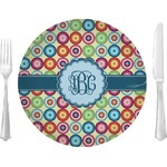 Retro Circles 10" Glass Lunch / Dinner Plates - Single or Set (Personalized)