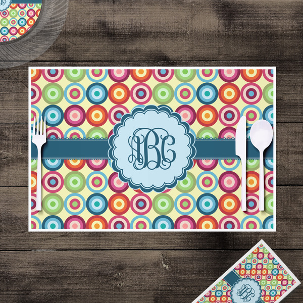 Retro Circles Disposable Paper Placemat - In Context