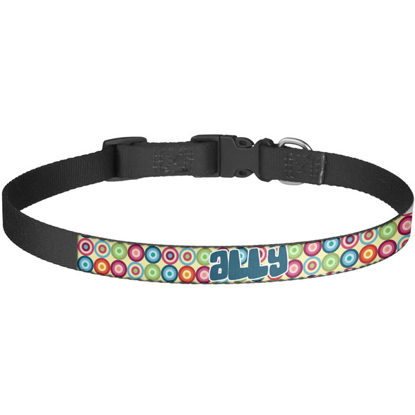 Custom Retro Circles Dog Collar - Large (Personalized)
