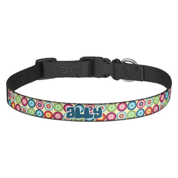 Custom Retro Circles Dog Collar - Medium (Personalized)