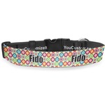 Retro Circles Deluxe Dog Collar - Extra Large (16" to 27") (Personalized)