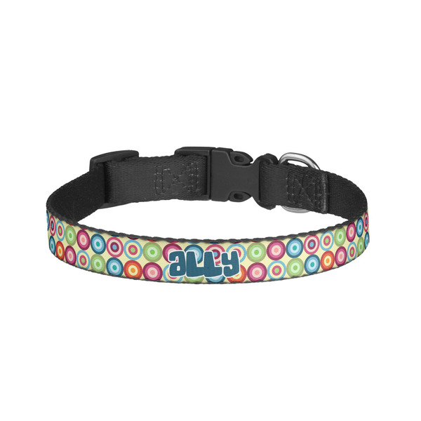 Custom Retro Circles Dog Collar - Small (Personalized)