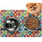 Retro Circles Dog Food Mat - Small w/ Monogram