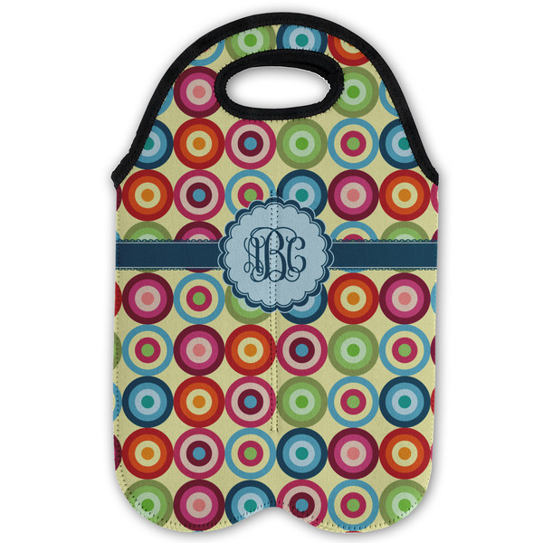 Retro Circles Double Wine Tote - Flat (new)