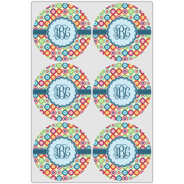 Retro Circles Drink Topper - Large - Set of 6