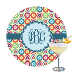 Retro Circles Printed Drink Topper - 3.25" (Personalized)
