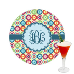Retro Circles Printed Drink Topper -  2.5" (Personalized)