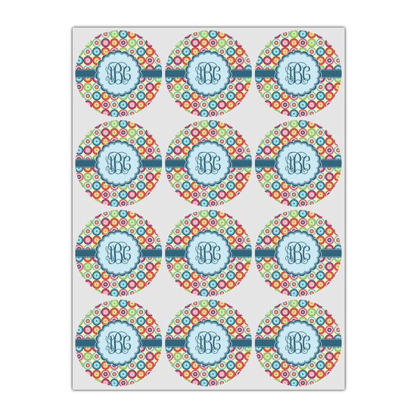 Retro Circles Drink Topper - Small - Set of 12