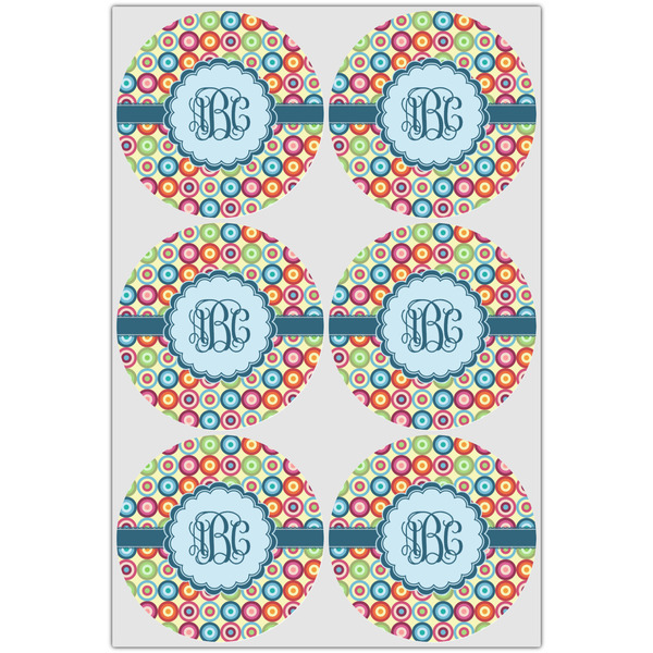 Retro Circles Drink Topper - XLarge - Set of 6