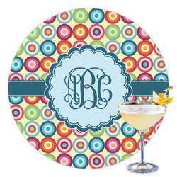 Retro Circles Printed Drink Topper - 3.5" (Personalized)