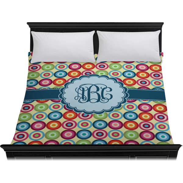 Retro Circles Duvet Cover - King - On Bed - No Prop
