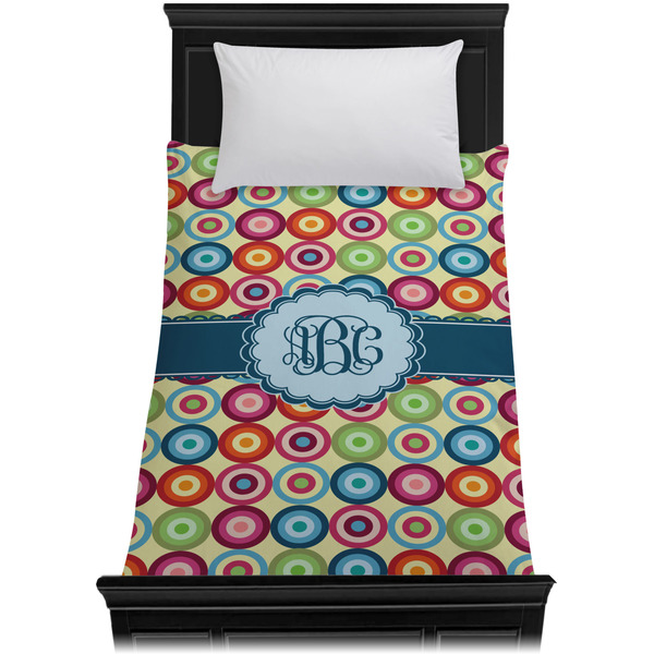 Retro Circles Duvet Cover - Twin - On Bed - No Prop