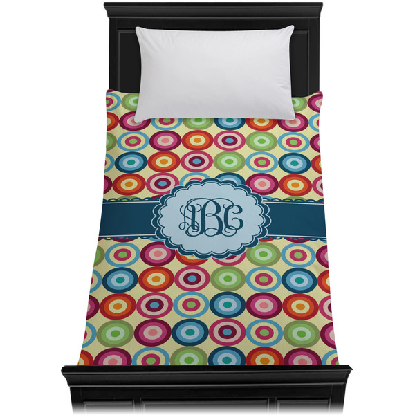 Retro Circles Duvet Cover - Twin XL - On Bed - No Prop