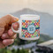 Retro Circles Espresso Cup - 3oz LIFESTYLE (new hand)