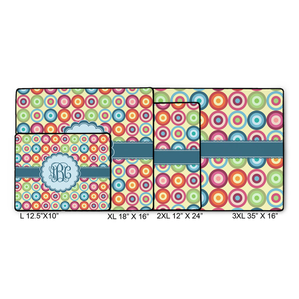 Retro Circles Gaming Mats - SIZE CHART