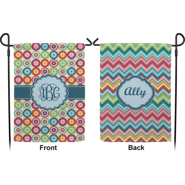 Retro Circles Garden Flag - Double Sided Front and Back