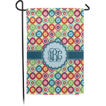 Retro Circles Small Garden Flag - Single Sided w/ Monograms