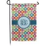 Retro Circles Small Garden Flag - Double Sided w/ Monograms