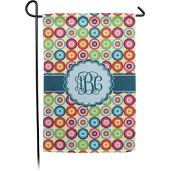 Retro Circles Small Garden Flag - Double Sided w/ Monograms