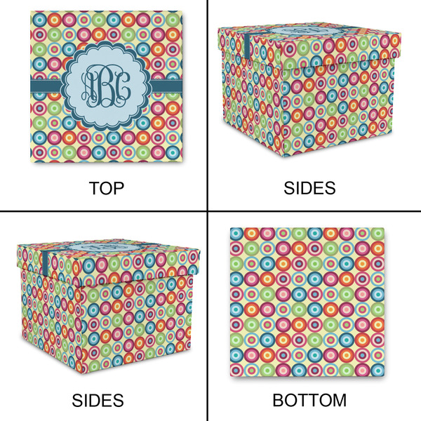 Retro Circles Gift Boxes with Lid - Canvas Wrapped - Large - Approval
