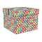 Retro Circles Gift Boxes with Lid - Canvas Wrapped - Large - Front/Main