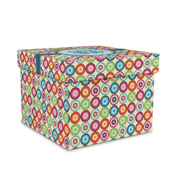 Retro Circles Gift Box with Lid - Canvas Wrapped - Medium (Personalized)