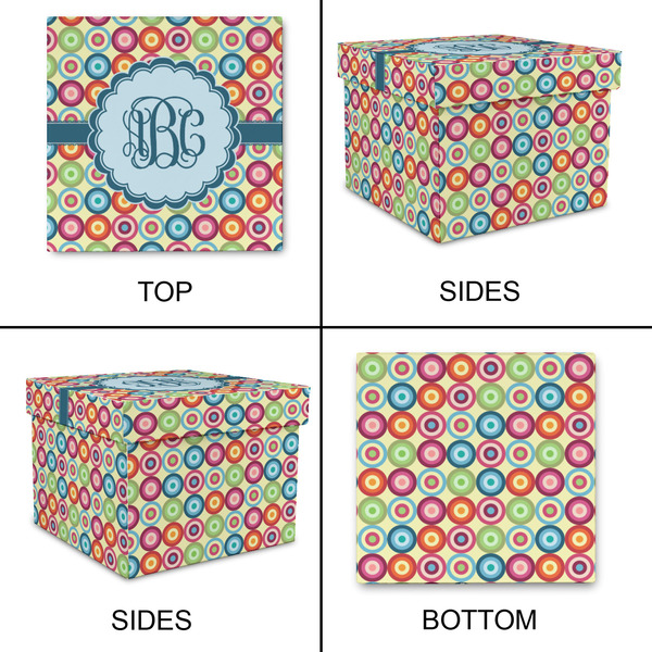 Retro Circles Gift Boxes with Lid - Canvas Wrapped - Small - Approval