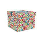 Retro Circles Gift Box with Lid - Canvas Wrapped - Small (Personalized)