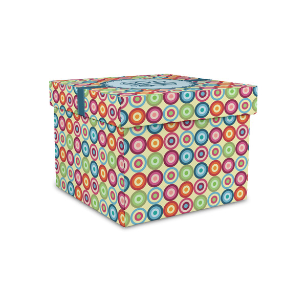 Custom Retro Circles Gift Box with Lid - Canvas Wrapped - Small (Personalized)