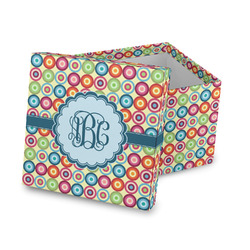 Retro Circles Gift Box with Lid - Canvas Wrapped (Personalized)