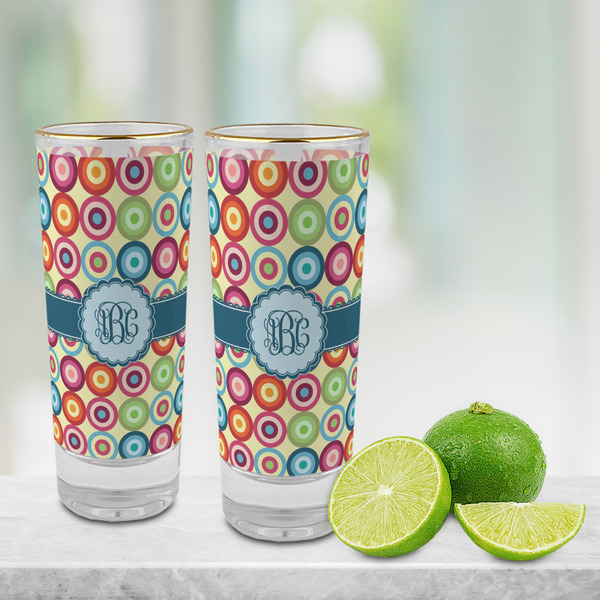 Retro Circles Glass Shot Glass - 2 oz - LIFESTYLE