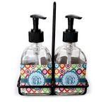 Retro Circles Glass Soap & Lotion Bottle Set (Personalized)