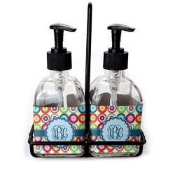 Retro Circles Glass Soap & Lotion Bottle Set (Personalized)