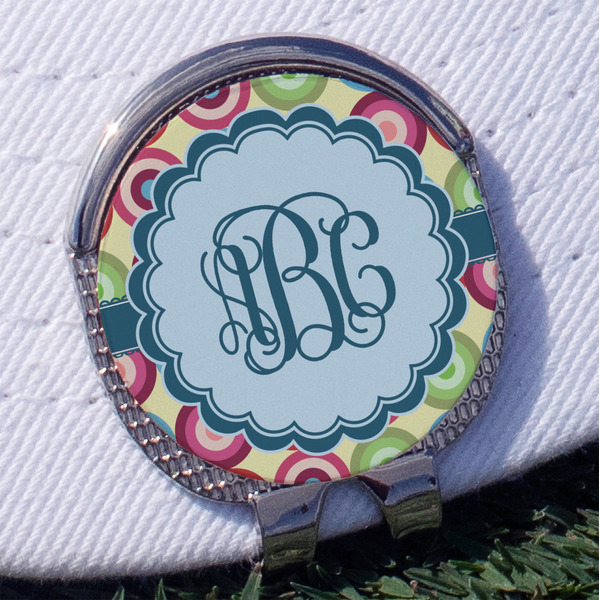 Custom Retro Circles Golf Ball Marker - Hat Clip