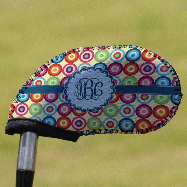 Custom Retro Circles Golf Club Iron Cover (Personalized)
