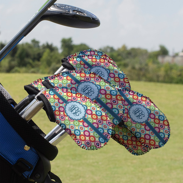 Custom Retro Circles Golf Club Iron Cover - Set of 9 (Personalized)