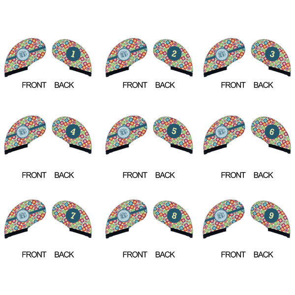 Retro Circles Golf Club Covers - APPROVAL (set of 9)
