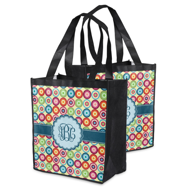 Retro Circles Grocery Bag - MAIN