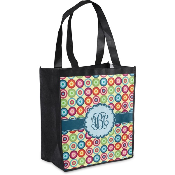 Custom Retro Circles Grocery Bag (Personalized)