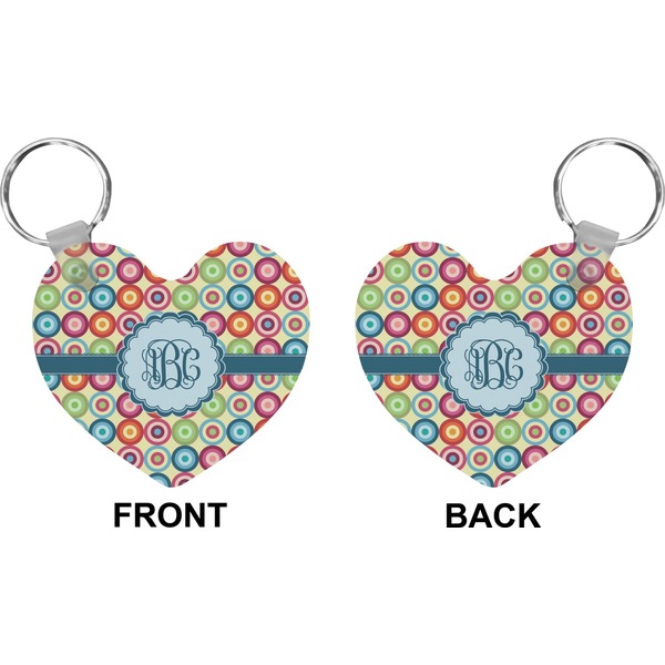 Retro Circles Heart Keychain (Front + Back)