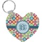 Retro Circles Heart Keychain (Personalized)