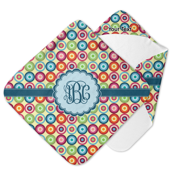 Custom Retro Circles Hooded Baby Towel (Personalized)
