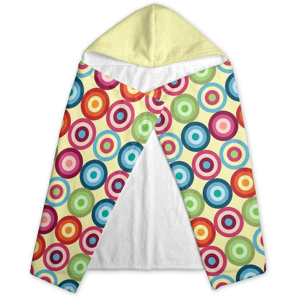 Retro Circles Hooded Towel - Folded