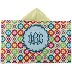 Retro Circles Kids Hooded Towel (Personalized)