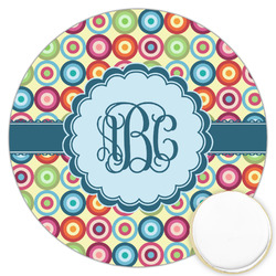 Retro Circles Printed Cookie Topper - 3.25" (Personalized)