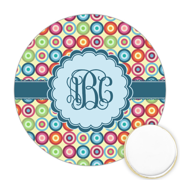 Custom Retro Circles Printed Cookie Topper - 2.5" (Personalized)