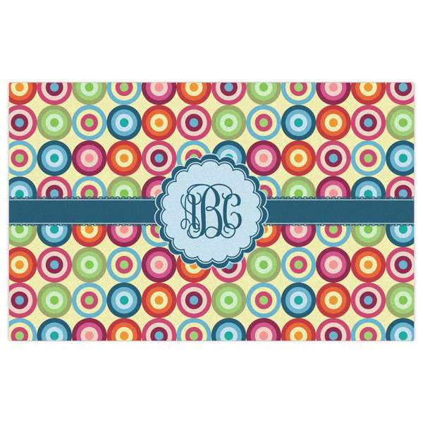 Retro Circles Indoor / Outdoor Rug - 5'x8' - Front Flat