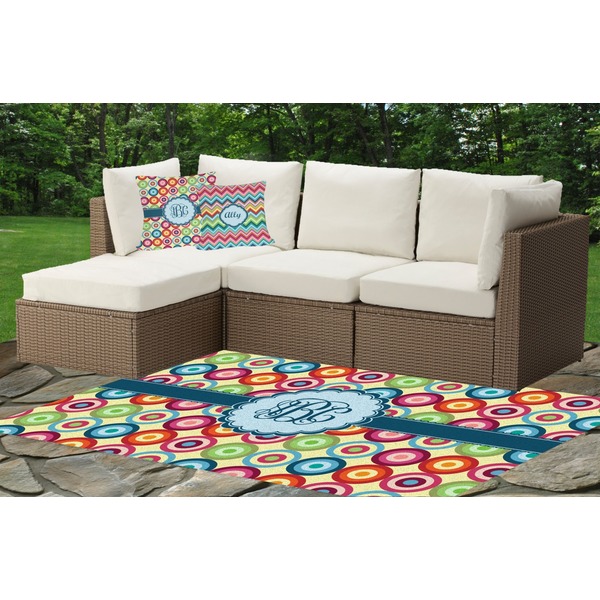 Retro Circles Outdoor Mat & Cushions