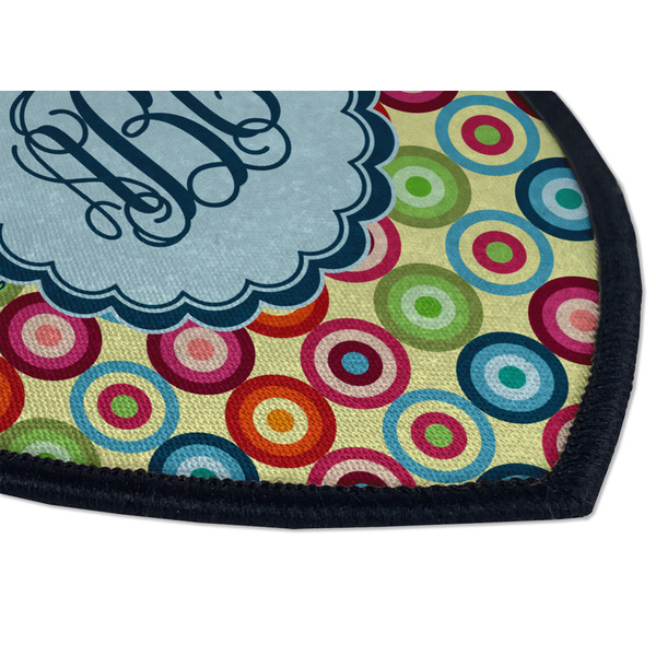 Retro Circles Iron on Shield 3 Detail