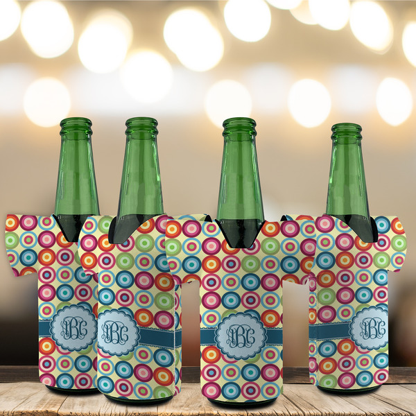 Retro Circles Jersey Bottle Cooler - Set of 4 - LIFESTYLE